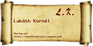 Labáth Kornél névjegykártya